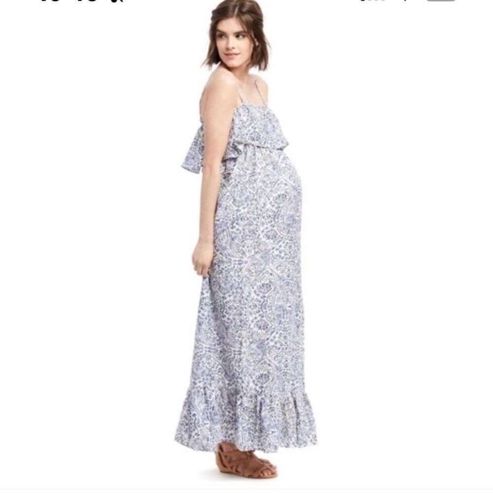 Motherhood Maternity Blue Floral Dress